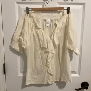 Diane von Furstenberg 100% Cotton Blouse, Light Cream, size 2